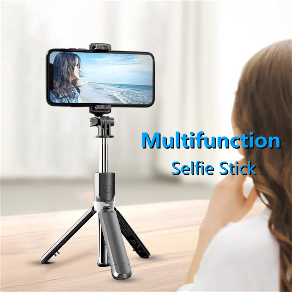 Portable Wireless Bluetooth Selfie Stick Tripod Stand with Detachable