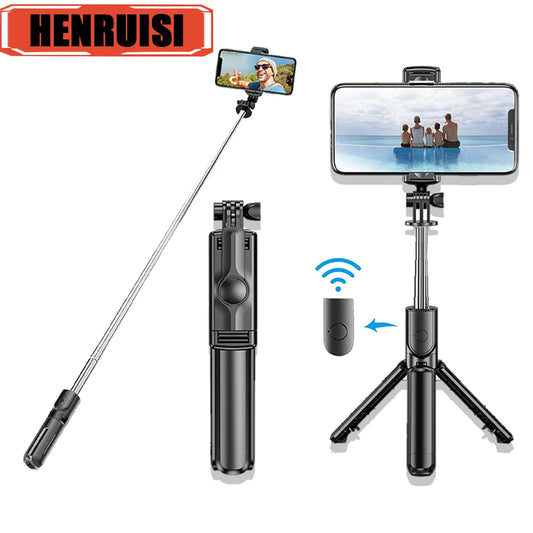 Portable Wireless Bluetooth Selfie Stick Tripod Stand with Detachable