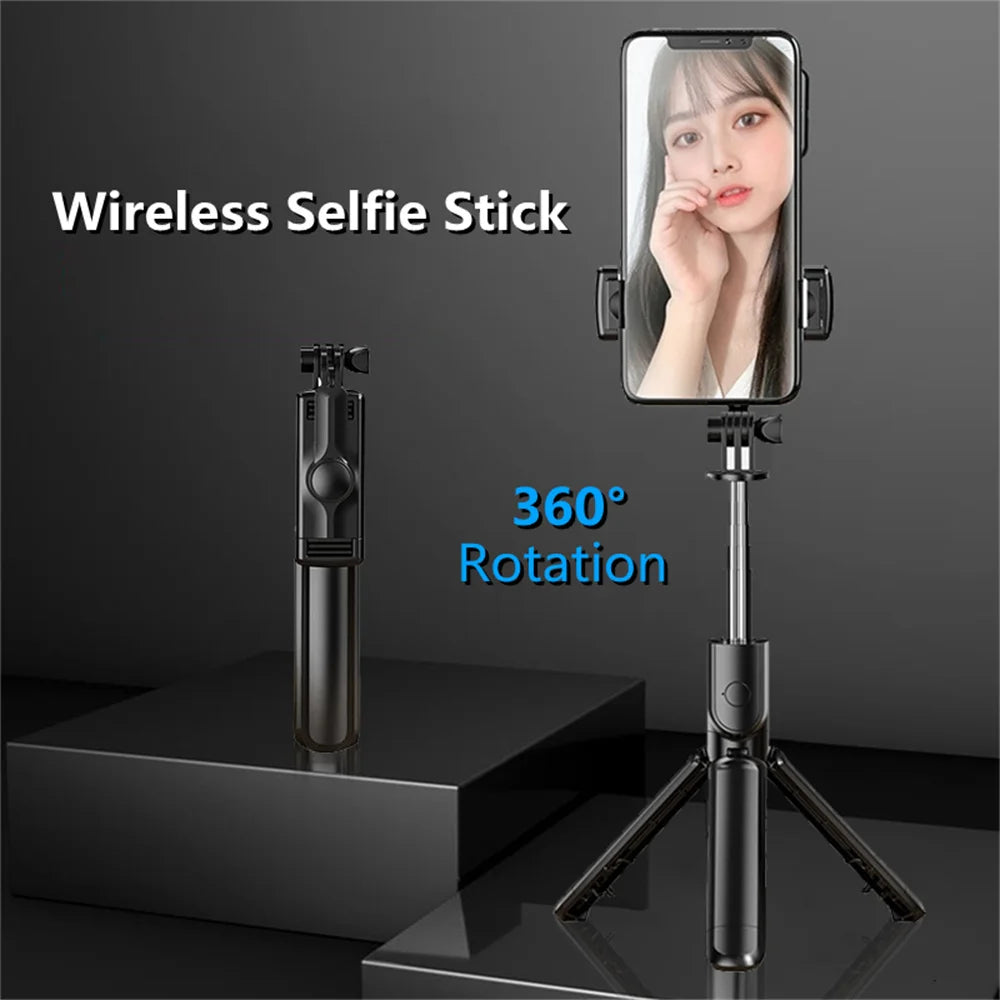 Portable Wireless Bluetooth Selfie Stick Tripod Stand with Detachable