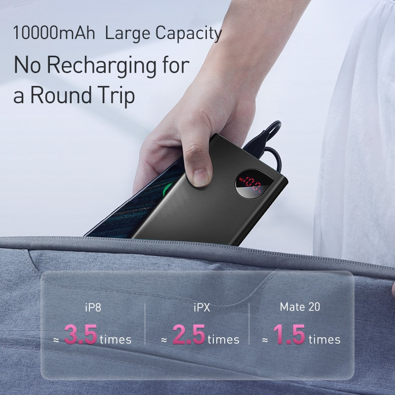 Baseus Power Bank 10000mAh with 20W PD Fast Charging Powerbank