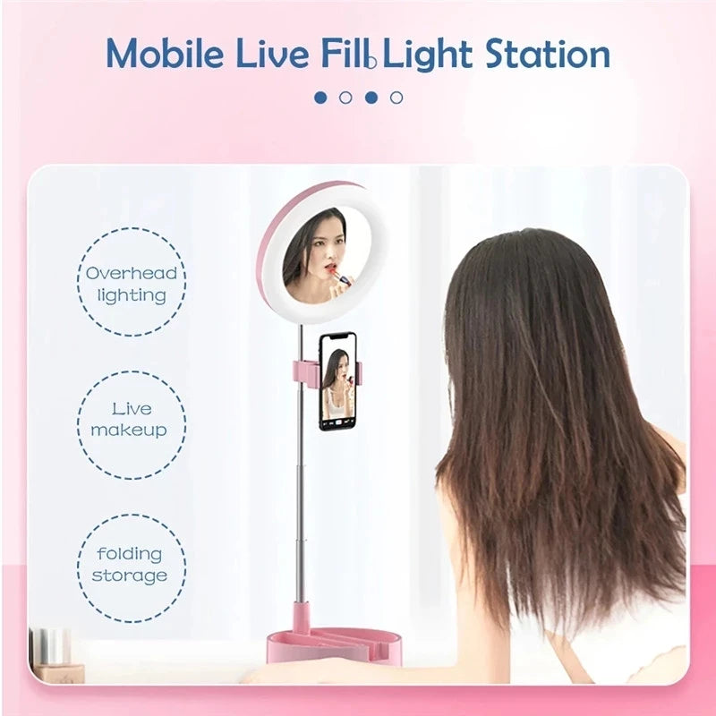 Dimmable LED Selfie Ring Fill Light Phone Led Ring Lamp with Tripod