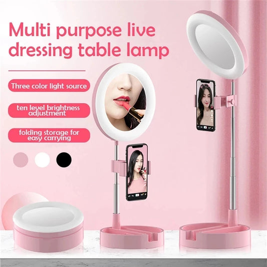 Dimmable LED Selfie Ring Fill Light Phone Led Ring Lamp with Tripod