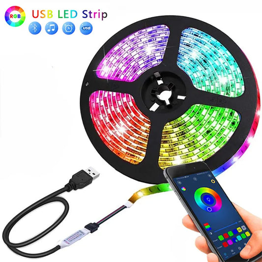 LED Strip Light Color USB RGB Tpae Bluetooth LED Strip Bedroom