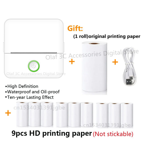 Portable Thermal Printer Mini Impresora Portatil Adhesive Label