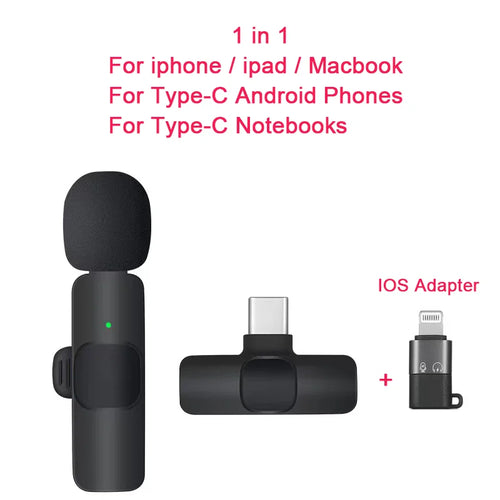 Mini Portable Wireless Tie Microphone Lavalier Mic For Iphone Android